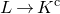 upper L right arrow upper K Superscript normal c