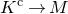 upper K Superscript normal c Baseline right arrow upper M
