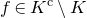 f element of upper K Superscript normal c minus upper K
