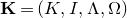 bold upper K equals left parenthesis upper K comma upper I comma normal upper Lamda comma normal upper Omega right parenthesis
