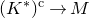 left parenthesis upper K Superscript asterisk Baseline right parenthesis Superscript normal c Baseline right arrow upper M