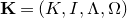 bold upper K equals left parenthesis upper K comma upper I comma normal upper Lamda comma normal upper Omega right parenthesis