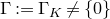 normal upper Gamma colon equals normal upper Gamma Subscript upper K Baseline not equals StartSet 0 EndSet