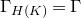 normal upper Gamma Subscript upper H left parenthesis upper K right parenthesis Baseline equals normal upper Gamma