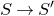 upper S right arrow upper S prime