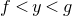 f less than y less than g