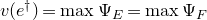 v left parenthesis e Superscript dagger Baseline right parenthesis equals max normal upper Psi Subscript upper E Baseline equals max normal upper Psi Subscript upper F