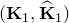 left parenthesis bold upper K 1 comma ModifyingAbove bold upper K With caret Subscript 1 Baseline right parenthesis