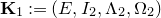 bold upper K 1 colon equals left parenthesis upper E comma upper I 2 comma normal upper Lamda 2 comma normal upper Omega 2 right parenthesis