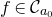 f element of script upper C Subscript a 0