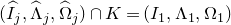 left parenthesis ModifyingAbove upper I With caret Subscript j Baseline comma ModifyingAbove normal upper Lamda With caret Subscript j Baseline comma ModifyingAbove normal upper Omega With caret Subscript j Baseline right parenthesis intersection upper K equals left parenthesis upper I 1 comma normal upper Lamda 1 comma normal upper Omega 1 right parenthesis