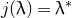 j left parenthesis lamda right parenthesis equals lamda Superscript asterisk