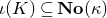 iota left parenthesis upper K right parenthesis subset of or equal to bold italic upper N bold italic o left parenthesis kappa right parenthesis