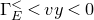 normal upper Gamma Subscript upper E Superscript less than Baseline less than v y less than 0