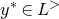 y Superscript asterisk Baseline element of upper L Superscript greater than