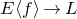 upper E left angle bracket f right angle bracket right arrow upper L