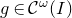 g element of script upper C Superscript omega Baseline left parenthesis upper I right parenthesis