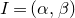 upper I equals left parenthesis alpha comma beta right parenthesis