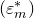 left parenthesis epsilon Subscript m Superscript asterisk Baseline right parenthesis