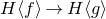 upper H left angle bracket f right angle bracket right arrow upper H left angle bracket g right angle bracket