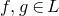 f comma g element of upper L