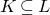 upper K subset of or equal to upper L