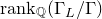 r a n k Subscript double struck upper Q Baseline left parenthesis normal upper Gamma Subscript upper L Baseline divided by normal upper Gamma right parenthesis