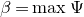 beta equals max normal upper Psi