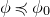 phi precedes or equal to phi 0
