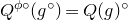 upper Q Superscript phi ring Baseline left parenthesis g Superscript ring Baseline right parenthesis equals upper Q left parenthesis g right parenthesis Superscript ring