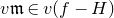 v German m element of v left parenthesis f minus upper H right parenthesis