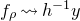 f Subscript rho Baseline right squiggle arrow h Superscript negative 1 Baseline y