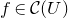 f element of script upper C left parenthesis upper U right parenthesis