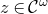 z element of script upper C Superscript omega