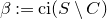 beta colon equals c i left parenthesis upper S minus upper C right parenthesis