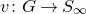 v colon upper G right arrow upper S Subscript normal infinity Baseline
