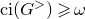c i left parenthesis upper G Superscript greater than Baseline right parenthesis greater than or slanted equals omega