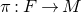 pi colon upper F right arrow upper M