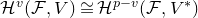 script upper H Superscript v Baseline left parenthesis script upper F comma upper V right parenthesis approximately equals script upper H Superscript p minus v Baseline left parenthesis script upper F comma upper V Superscript asterisk Baseline right parenthesis