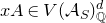 x upper A element of upper V left parenthesis script upper A Subscript upper S Baseline right parenthesis Subscript double struck upper Q Superscript d