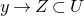 y right arrow upper Z subset of upper U