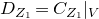 upper D Subscript upper Z 1 Baseline equals upper C Subscript upper Z 1 Baseline vertical bar Subscript upper V Baseline