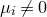 mu Subscript i Baseline not equals 0