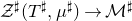 script upper Z Superscript normal ♯ Baseline left parenthesis upper T Superscript normal ♯ Baseline comma mu Superscript normal ♯ Baseline right parenthesis right arrow script upper M Superscript normal ♯