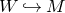 upper W right arrow with hook upper M