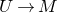 upper U right arrow upper M