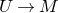 upper U right arrow upper M