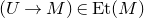 left parenthesis upper U right arrow upper M right parenthesis element of normal upper E normal t left parenthesis upper M right parenthesis
