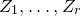 upper Z 1 comma ellipsis comma upper Z Subscript r Baseline