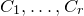 upper C 1 comma ellipsis comma upper C Subscript r Baseline
